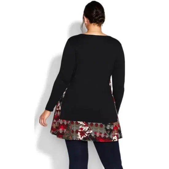 Women's Plus Size Elsa Print Tunic - rust | AVENUE image {1}