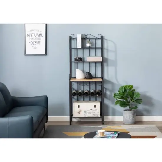 Praha Bakers Rack Black - Boraam image {6}