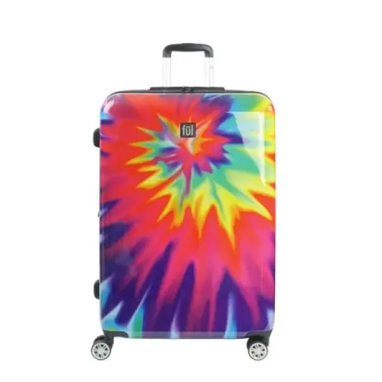 FUL Tie-dye Swirl 28 Inch Expandable Spinner Rolling Luggage Suitcase, ABS Hard Case, Upright, Tie-dye image {1}