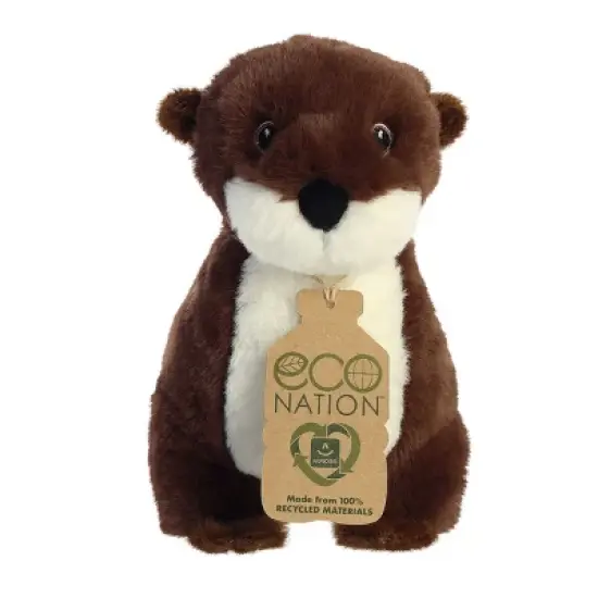 Aurora Large River Otter Eco Nation Eco-Friendly Stuffed Animal Brown 13.5" image {1}
