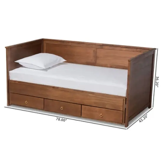 Twin to King Thomas Expandable Daybed with Storage Drawers - Baxton Studio image {12}