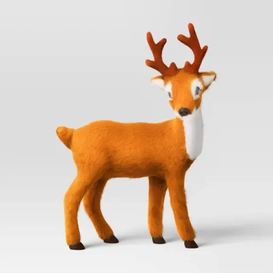 3ct Faux Fur Deer Set Decorative Christmas Figurines Brown - Wondershop&trade; image {2}