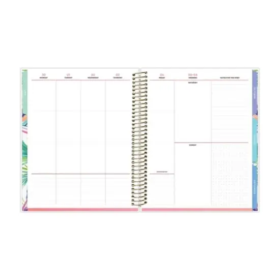 Blue Sky 7"x9" Livewell 2025-2026 Weekly/Monthly Spiral Coil Planner Laminated Lynnie Navy Waves image {4}