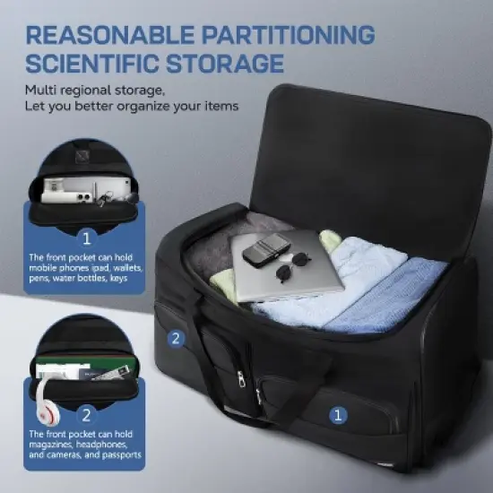 NEW YORK XPRESS TB-328 Rolling Duffel Bag with Wheels, Retractable Handle, Foldable (22", 30", 36", 40")) image {1}