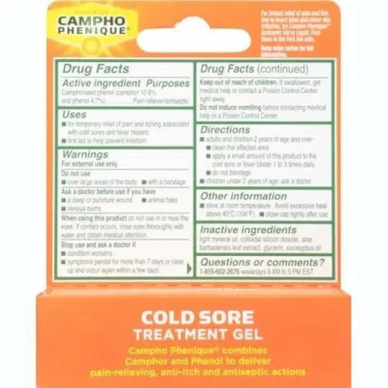 Campho Phenique Cold Sore Gel 0.23oz image {2}