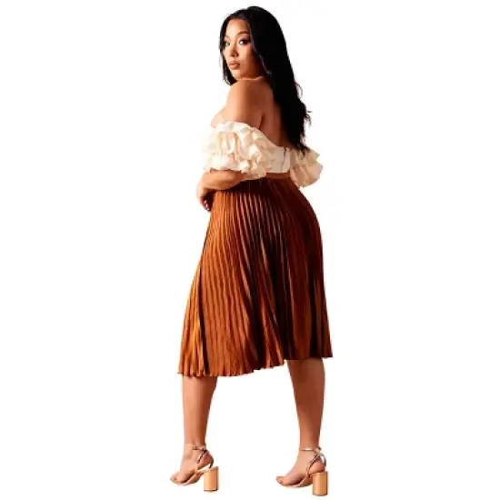 Rebdolls Womens Midi Plaeted Skirt image {3}