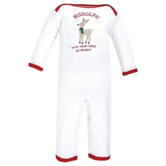 Hudson Baby Infant Boy Cotton Coveralls, Rudolph Reindeer image {2}