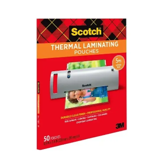 Scotch Letter Size Thermal Laminating Pouches 5 mil 11 1/2 x 9 50/Pack TP585450 image {8}