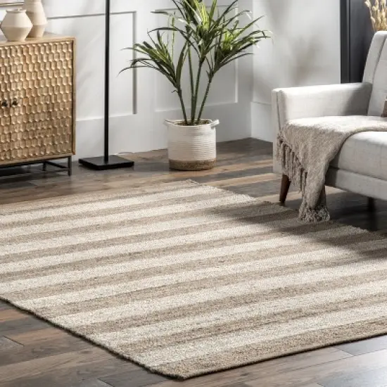 nuLOOM Flatweave Alisia Stripes Jute Area Rug image {8}