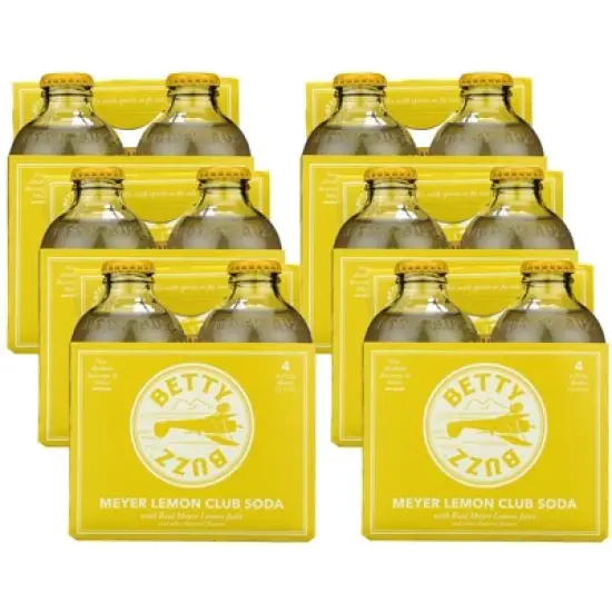 Betty Buzz - Meyer Lemon Club Soda 4 Pack - Case of 6/36 oz image {6}