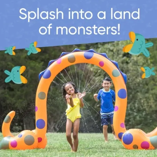 HearthSong 7-Foot Wide Mister Monster Inflatable Water Sprinkler with Two Spray Points image {2}