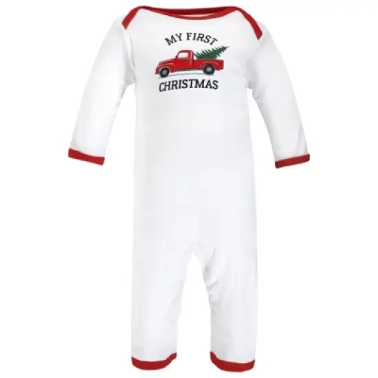Hudson Baby Unisex Baby Cotton Coveralls, Christmas Tree image {2}