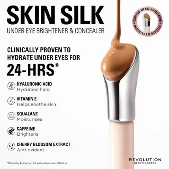 Makeup Revolution Skin Silk Serum Under Eye Brightener & Concealer - 0.13 fl oz image {4}
