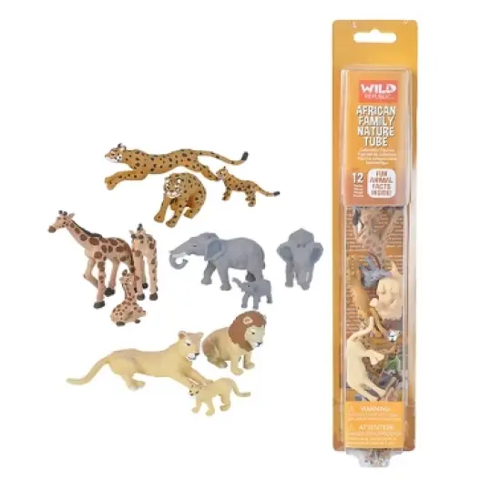 Wild Republic Nature Tube African Family Animal Figure, 13 Inches image {1}