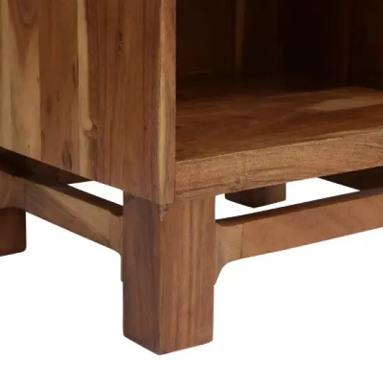 Wadley Boho Handcrafted Acacia Wood Nightstand Natural - Christopher Knight Home image {7}