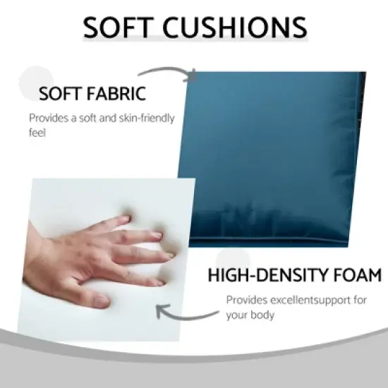 3-Seat Outdoor Couch Set with 2 Single Chairs and 2 Ottomans, Weather-Resistant Cushions, Steel Frame image {13}