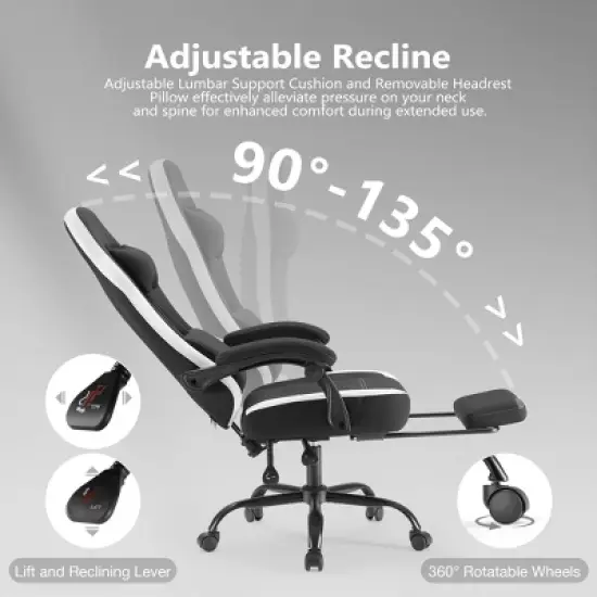NicBex Ergonomic Office Chair with Footrest,Adjustable Recline Computer Desk Chair with Lumbar Support,Headrests,Gaming Chair for Bedroom,Office image {3}