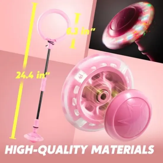 Joyfy Pink Ankle Skip Ball for Kids, Skip  Toy with Flashing Lights for Kids Indoor & Outdoor Play, Sports Toy, Birthday Gifts for Kids 3 4 5 + image {1}