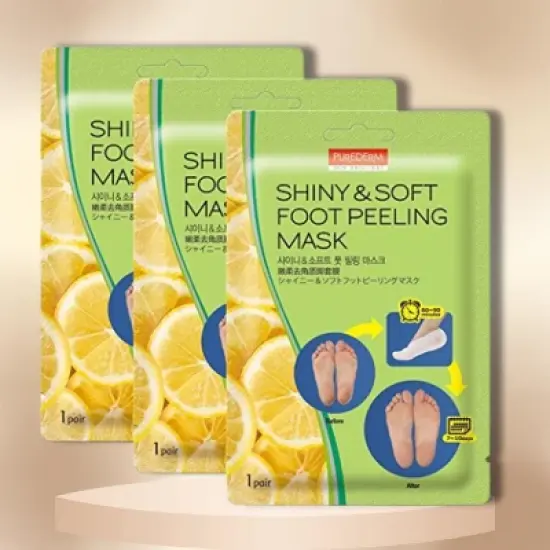 PUREDERM Shiny & Soft Foot Peeling Mask | Shiny & Soft Foot Peeling Mask is a foot exfoliant plus treatment - (Pack of 3 pairs) image {2}