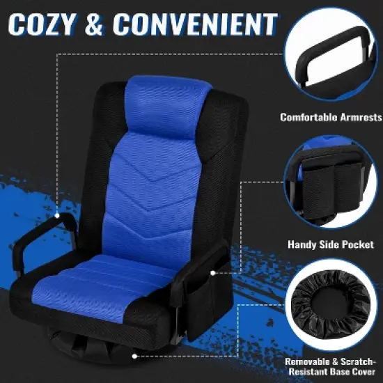 Yaheetech Adjustable Swivel Gaming Chair Reclining Sofa Chair with Armrests and Adjustable Backrest image {3}