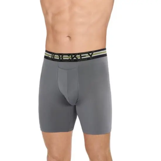Jockey Men's Sport Stability Pouch Microfiber 9" Long Leg Boxer Brief image {3}
