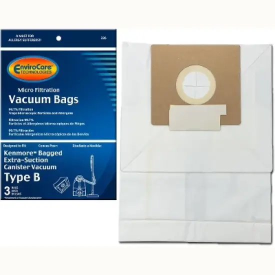 Kenmore Type B Galaxy Bagged Canister Models Micro Filtration Vacuum Bags 3 Pack image {5}