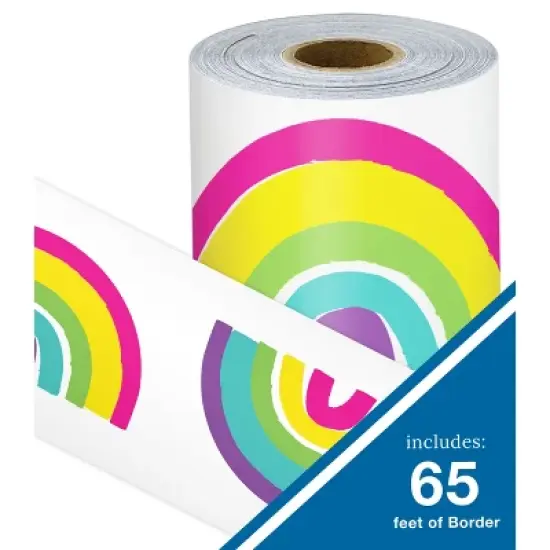 Carson Dellosa Education 65' Rainbows Rolled Straight Bulletin Board Borders (1 roll) image {1}