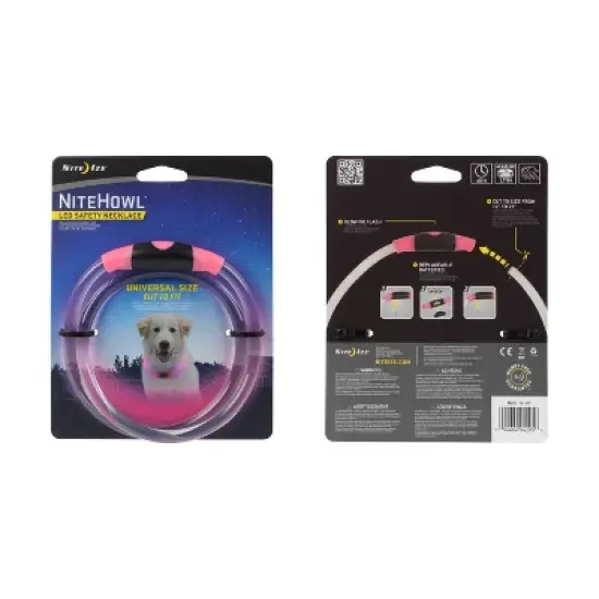 Nite Ize Howl LED Safety Necklace Adjustable Dog Collar - Pink image {2}