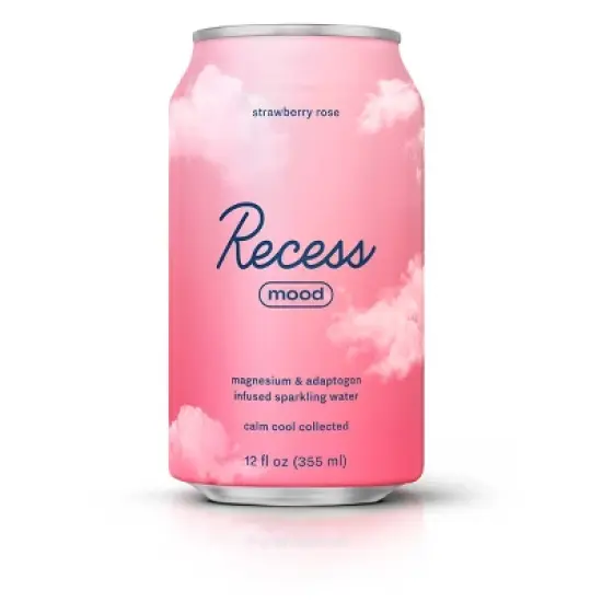 Recess Mood Strawberry Rose Sparkling Water with Magnesium L Threonate - 12 fl oz Can image {4}