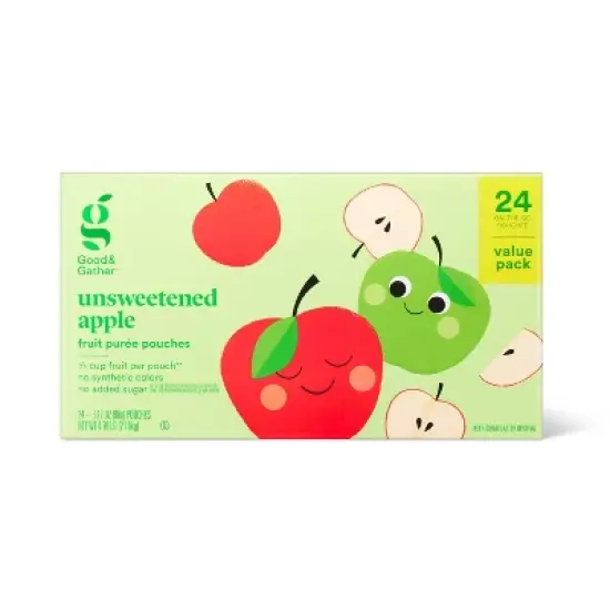 Unsweetened Apple Fruit Puree Pouches - 24ct - Good & Gather&trade; image {4}