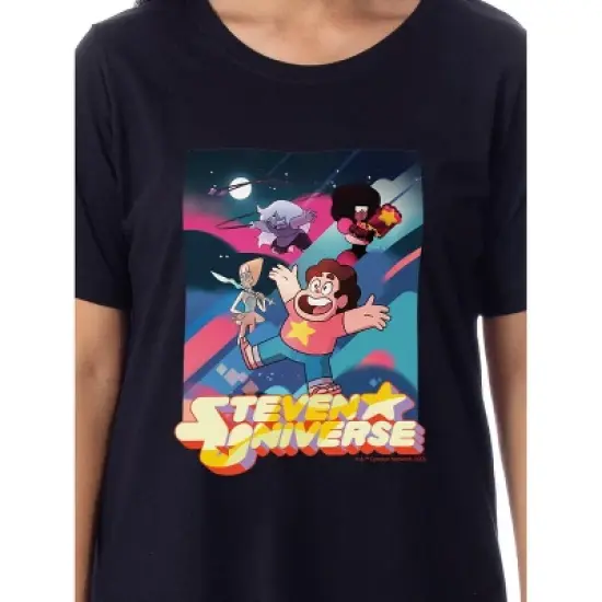 Steven Universe Womens' TV Show Characters Nightgown Sleep Pajama Shirt Black image {1}