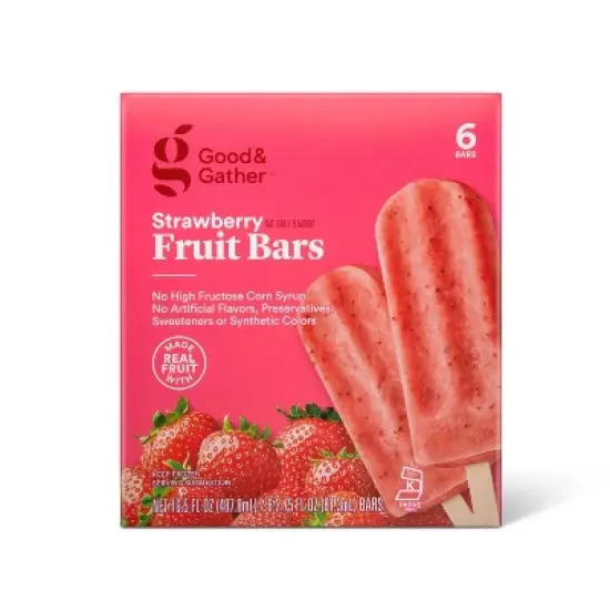 Frozen Strawberry Fruit Bars - 16.5 fl oz/6ct - Good & Gather&trade; image {3}