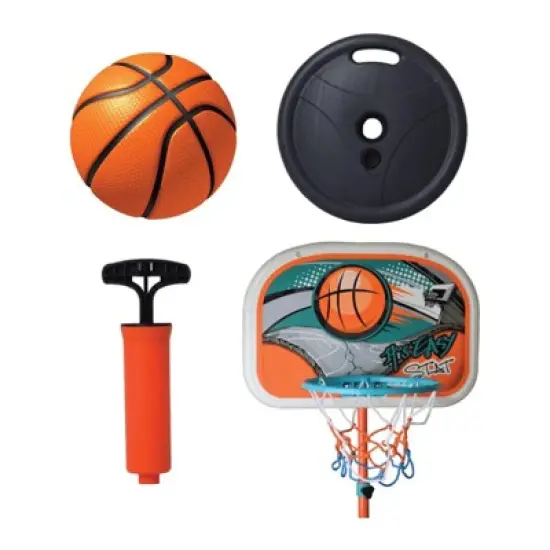 SUGIFT Height Adjustable Toy Basketball Hoop System for kids with Baskteball image {1}