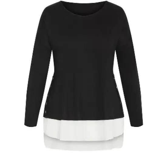 Women's Plus Size Dakota Duet Top - black | AVENUE image {2}