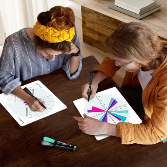 SCRIBBLEDO Circular Grid 12"x12" Dry Erase Board image {5}