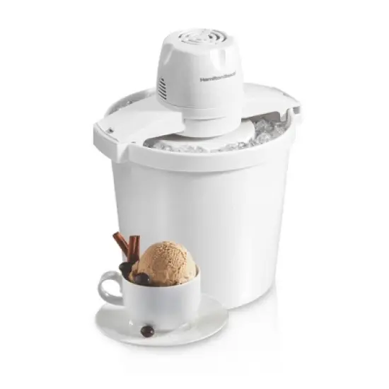 Hamilton Beach 4 Quart Ice Cream Maker Fully Automatic White 68330N: 1 Year Warranty, Dishwasher-Safe, 80W, 20 Min Cycle image {7}