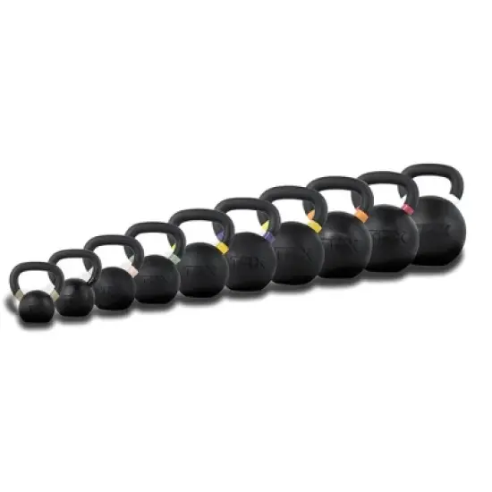 TRX Flat-Based Rubber Coated Color Coded Kettlebell At Home Gym Equipment for Weight Lifting and Strength Training, 79.3 Pounds (36 kg) image {2}