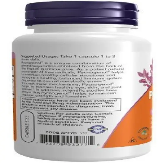 Pycnogenol 60mg by Now Foods  -  50 VegCap image {2}