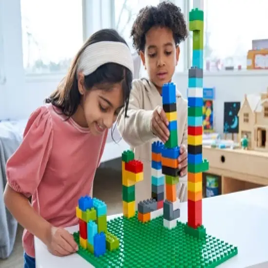 Strictly Briks Toy Building Block - Classic Big Briks Baseplate, Green (1-piece) image {2}