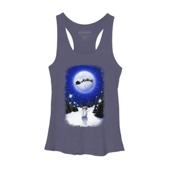 Women's Design By Humans Magical Snowman's Christmas Eve By BluedarkArt Racerback Tank Top image {4}