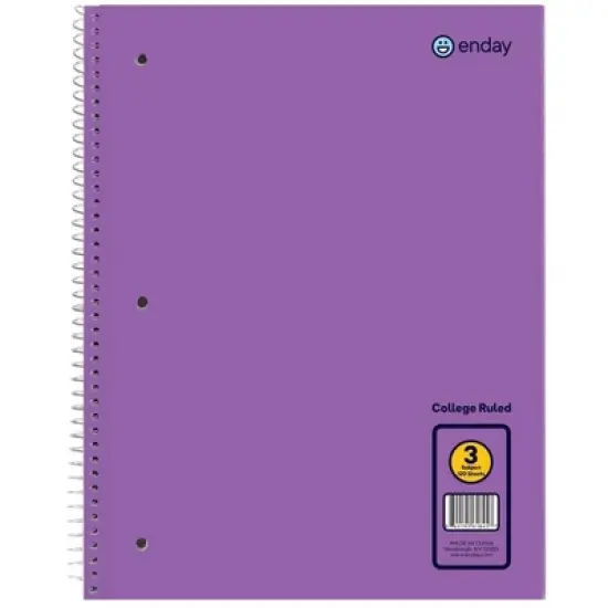 Enday 3-Subject Spiral Notebook Collage Ruled - 120 Sheets image {7}