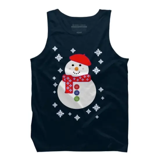 Men's Design By Humans Christmas Snowman By ScarDesign Tank Top image {5}