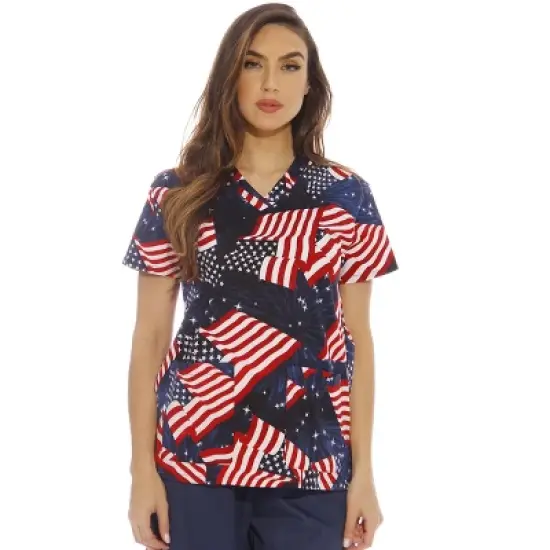 Hearts, Stars & Chevron Scrub Top image {1}