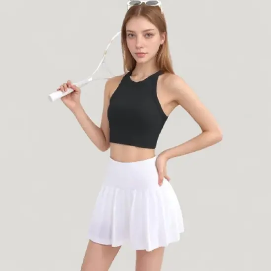 Anna-Kaci Active Women's High Neck Racerback Athletic Top with Contoured Seam Details image {2}