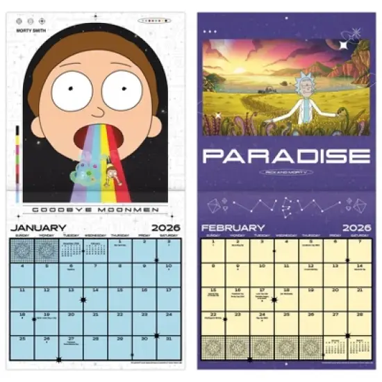 Trends International 2026 Rick and Morty 12"x12" Wall Calendar image {4}