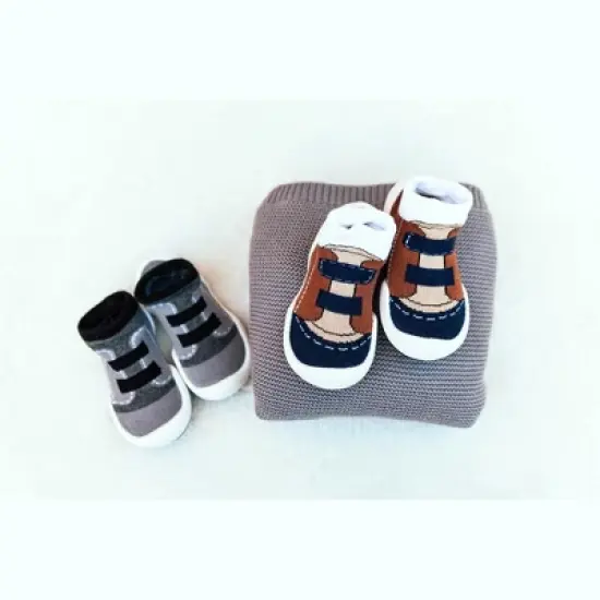 Komuello Toddler First Walk Sock Shoes - Walker Black image {9}