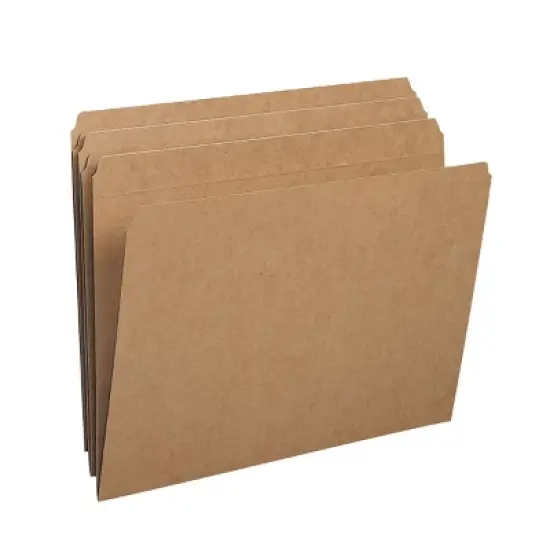 Smead File Folder, Reinforced Straight-Cut Tab, Letter Size, Kraft, 100 Per Box (10710) image {1}