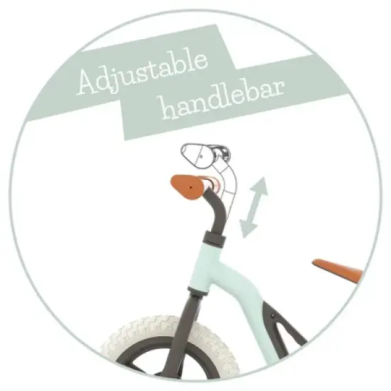 Chillafish Charlie Breeze 10" Kids' Balance Bike - Mint Green: Adjustable Handlebar & Seat image {3}