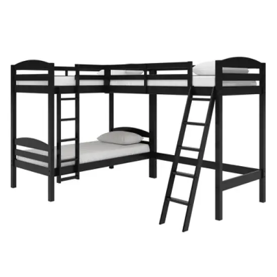 Twin Veronica Triple Wood Bunk Bed - Room & Joy image {11}