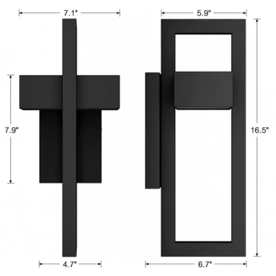 LamQee Modern Outdoor Wall Lights 3000K Integrated LED Outdoor Wall Sconces Lighting image {8}